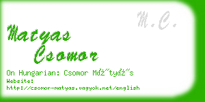 matyas csomor business card